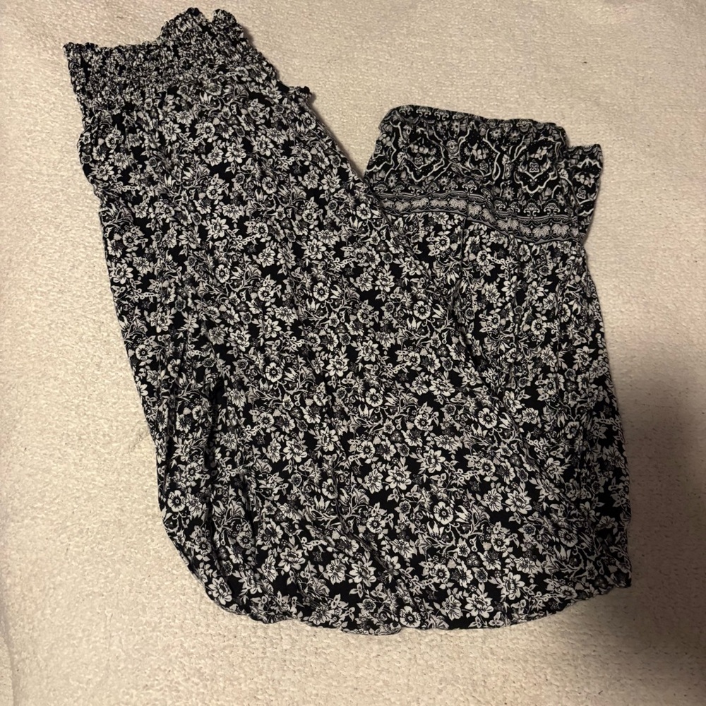 Black and White Wide Leg Pants